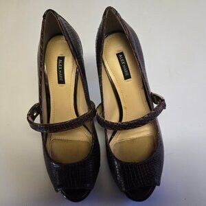 Alex Marie Brown Open Toe Heels, 6.5